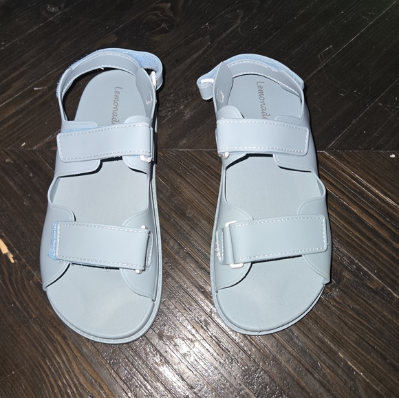 Lemon Blue Sandals with Adjustable Straps and Platform Sole - Picture 2 of 6